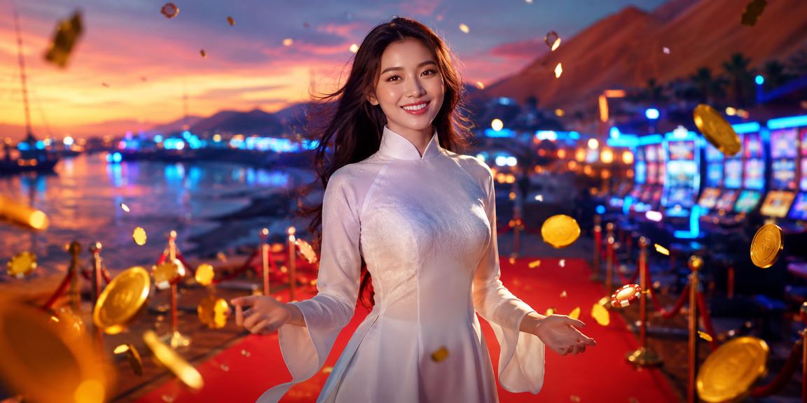 Người phụ nữ mặc áo dài tại Mũi Né chơi slot game và kiểm tra giao dịch trên điện thoại