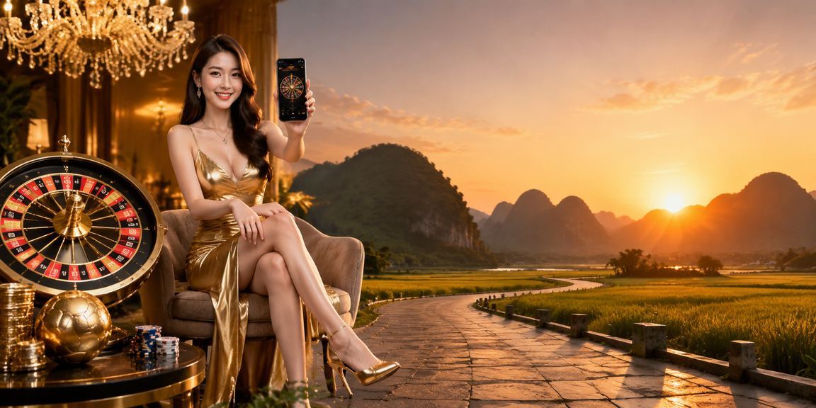 Người phụ nữ Việt Nam chơi roulette trực tuyến trong không gian sang trọng tại Ninh Bình